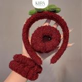  Set phụ kiện rửa mặt trái dứa 3 món – Băng đô, cổ tay, bờm tóc dễ thương, chất mềm mịn, chống nước chảy tay áo 