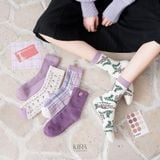  Tất Len Dài Nữ Giữ Ấm Mùa Đông – Nhiều Màu Nhiều Mẫu Dễ Thương, Họa Tiết Gấu Cây Caro 