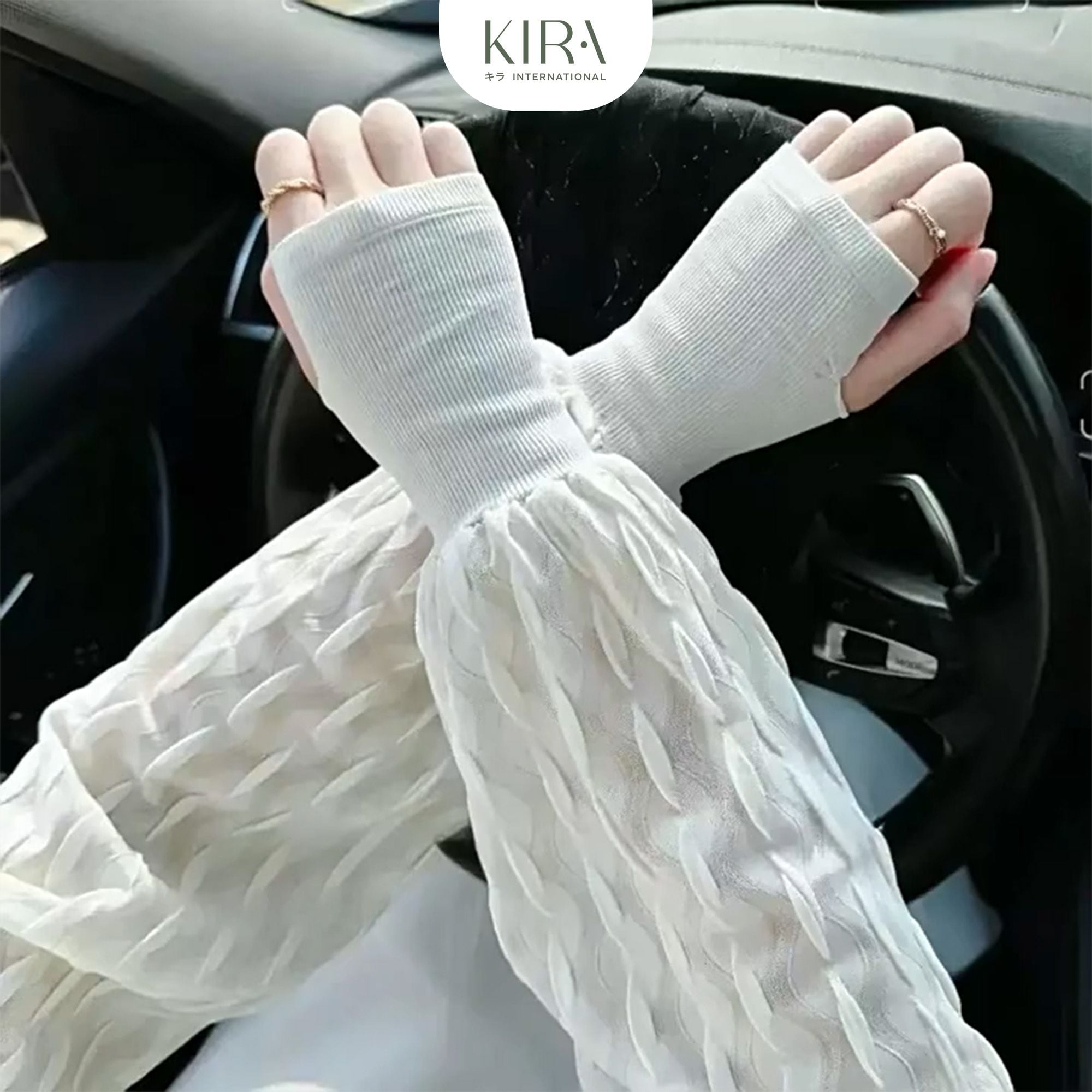  Găng Tay Chống Nắng Lái Xe Ô Tô Nam Nữ, Găng Tay Dài Che Nắng UPF50+ Vải Thun Lạnh Co Giãn Bảo Vệ Da Tay Mùa Hè 