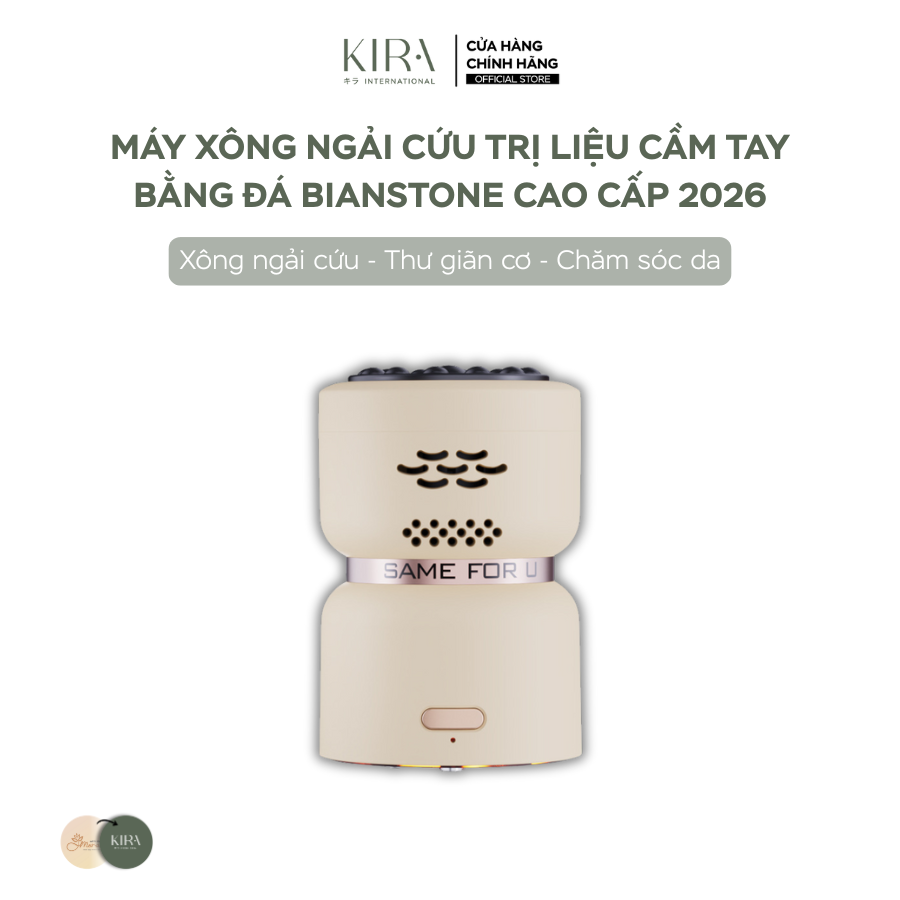  Máy xông ngải cứu trị liệu cầm tay cho mặt và body bằng đá bianstone cao cấp 2026, tặng 12 viên ngải cứu + dầu ngải cứu 
