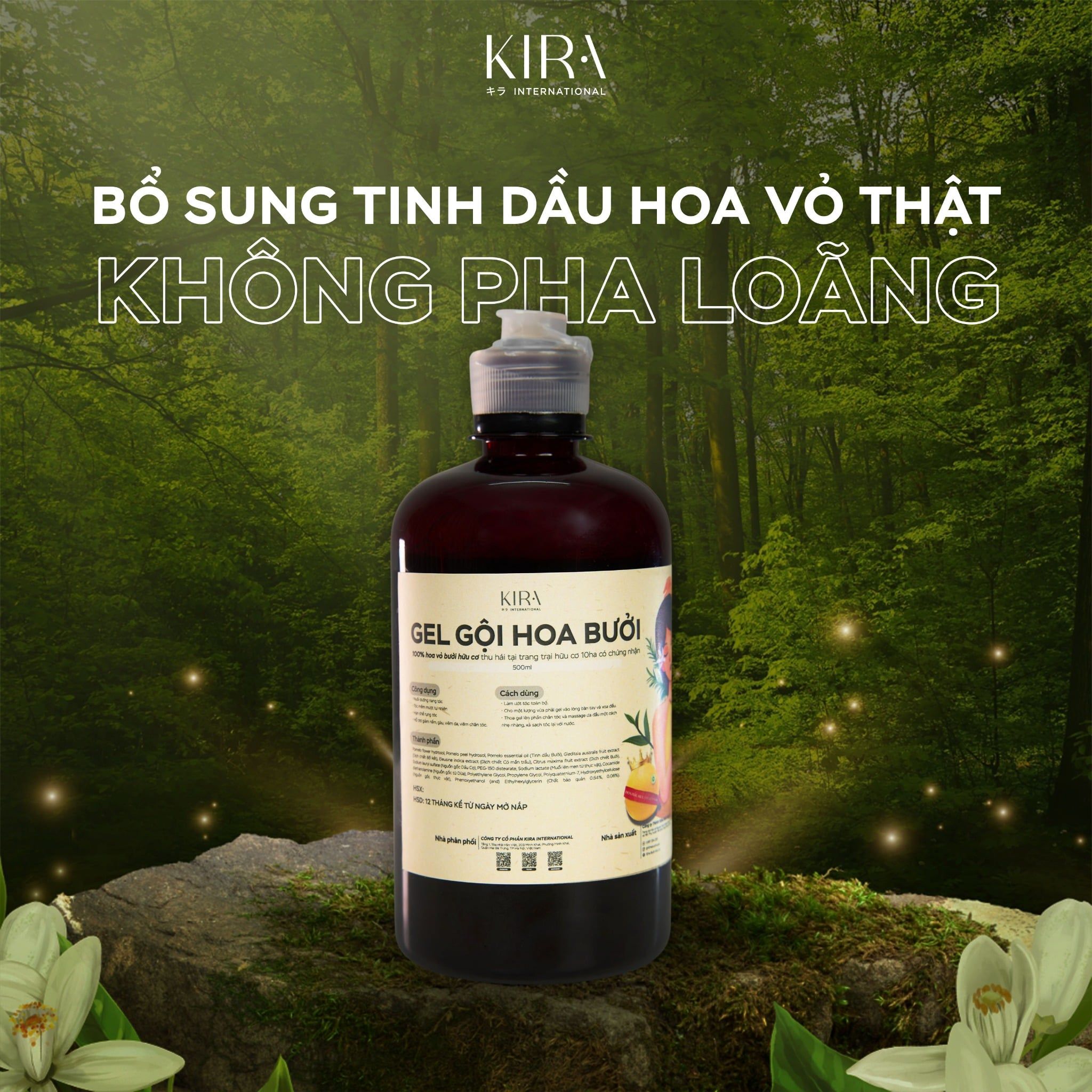  Gel gội hoa bưởi hữu cơ Mộc Ân nuôi dưỡng và chữa lành nang tóc 500ml 