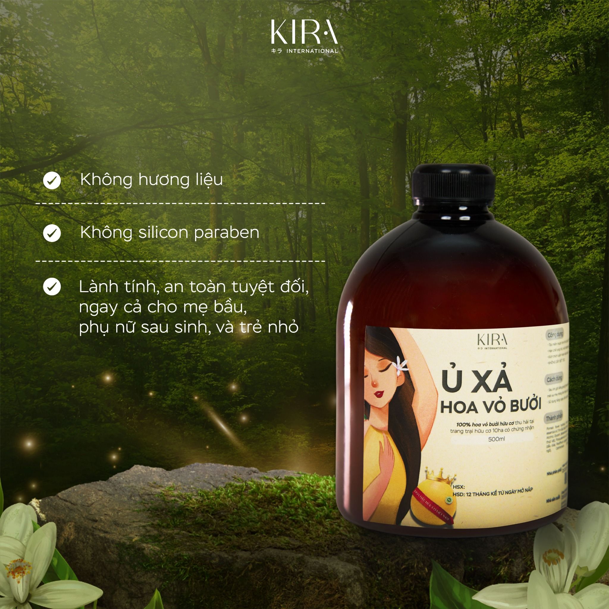  Ủ xả hoa vỏ bưởi  hữu cơ Mộc Ân nuôi dưỡng nang tóc - suôn mượt tự nhiên 500ml 