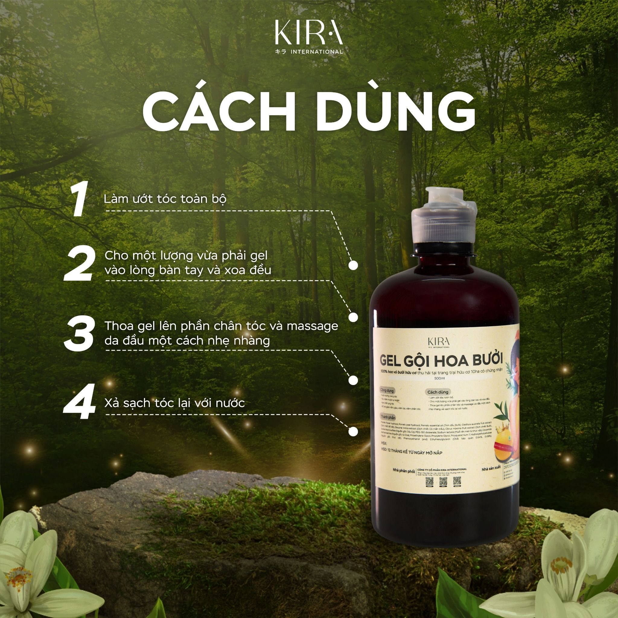  Gel gội hoa bưởi hữu cơ Mộc Ân nuôi dưỡng và chữa lành nang tóc 500ml 