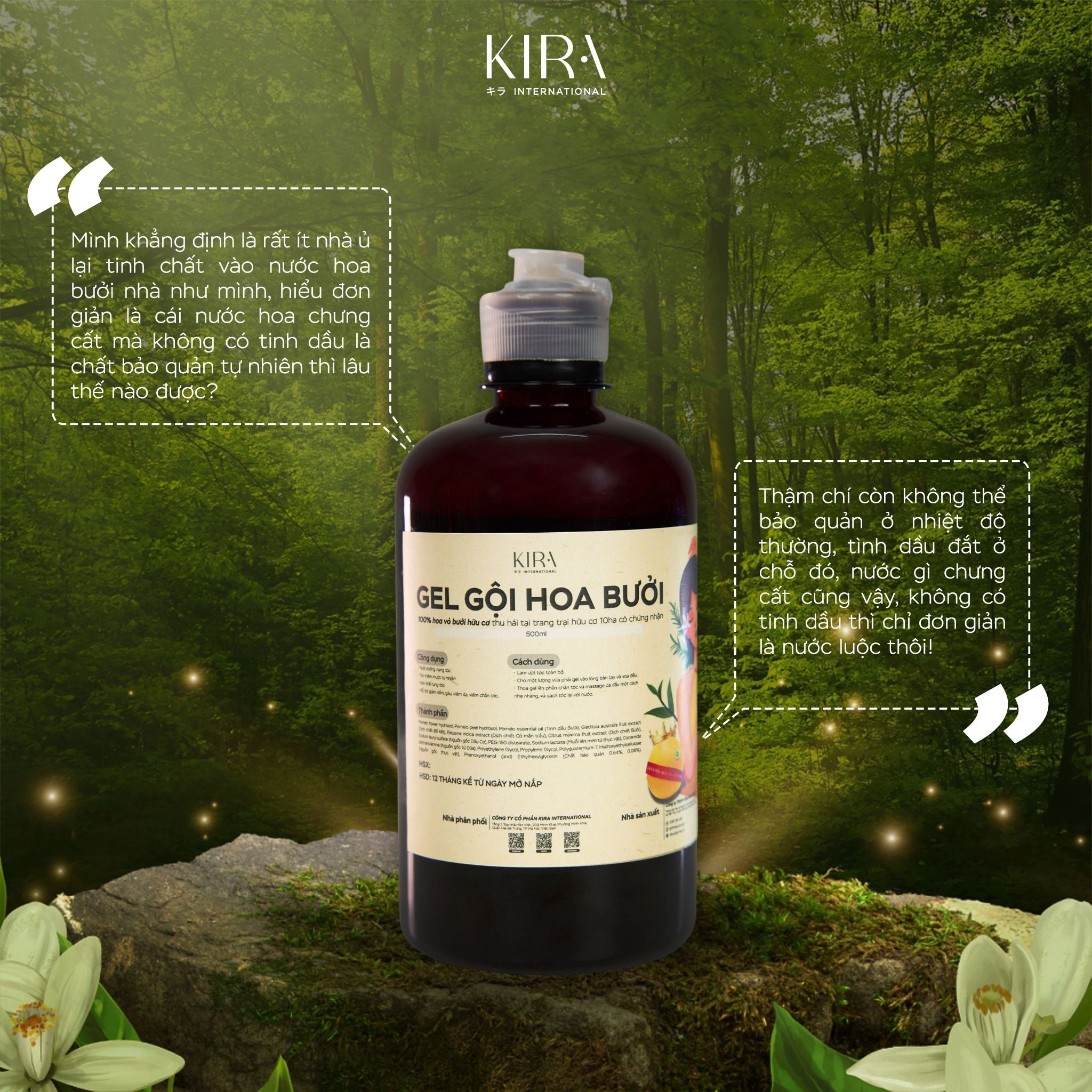  Gel gội hoa bưởi hữu cơ Mộc Ân nuôi dưỡng và chữa lành nang tóc 500ml 