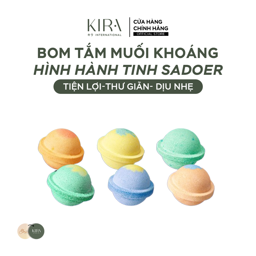  Bom tắm muối khoáng hình hành tinh 120g giúp làm mềm và dưỡng ẩm cho da, làm tinh thần sảng khoái - SADOER 