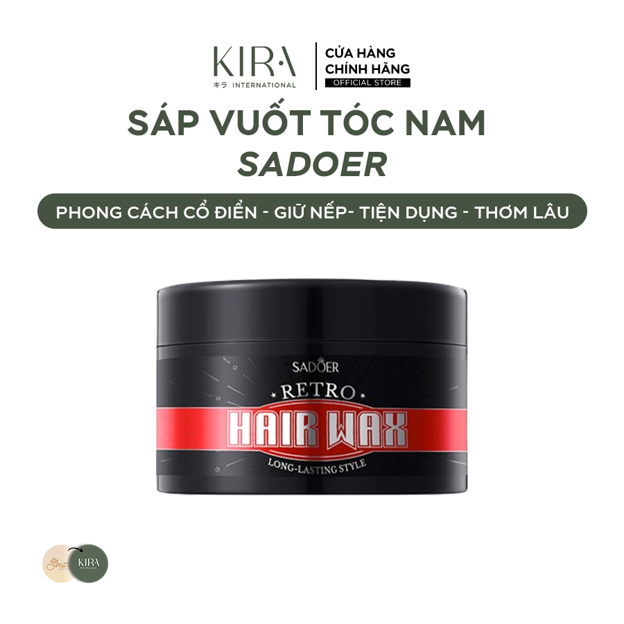  Sáp Vuốt Tóc Nam SADOER – Phong Cách Cổ Điển, Định Hình Mạnh Mẽ, Tóc Tự Nhiên & Bồng Bềnh – Dạng Clay 