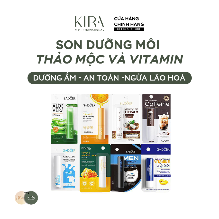 Son Dưỡng Môi Thảo mộc và Vitamin – Dưỡng Ẩm, Làm Mềm & Phục Hồi Môi suốt ngày dài 