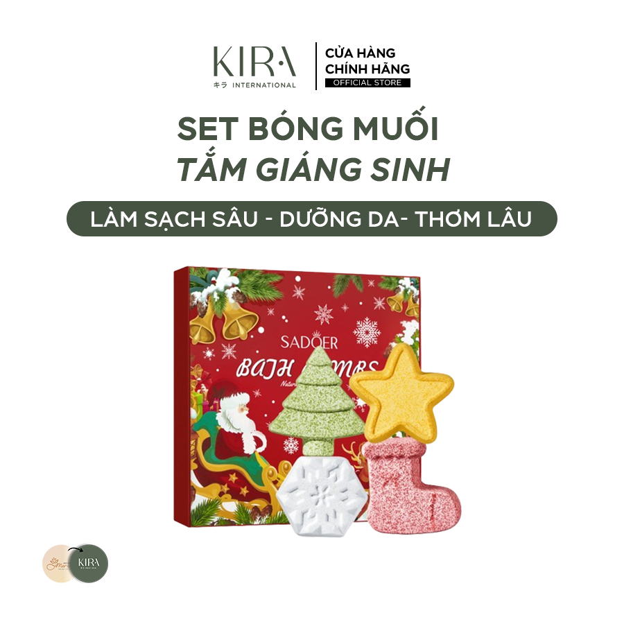  Set bóng muối tắm Giáng Sinh – làm sạch sâu, dưỡng mềm sáng da, thư giãn cơ thể, quà tặng giáng sinh ý nghĩa 