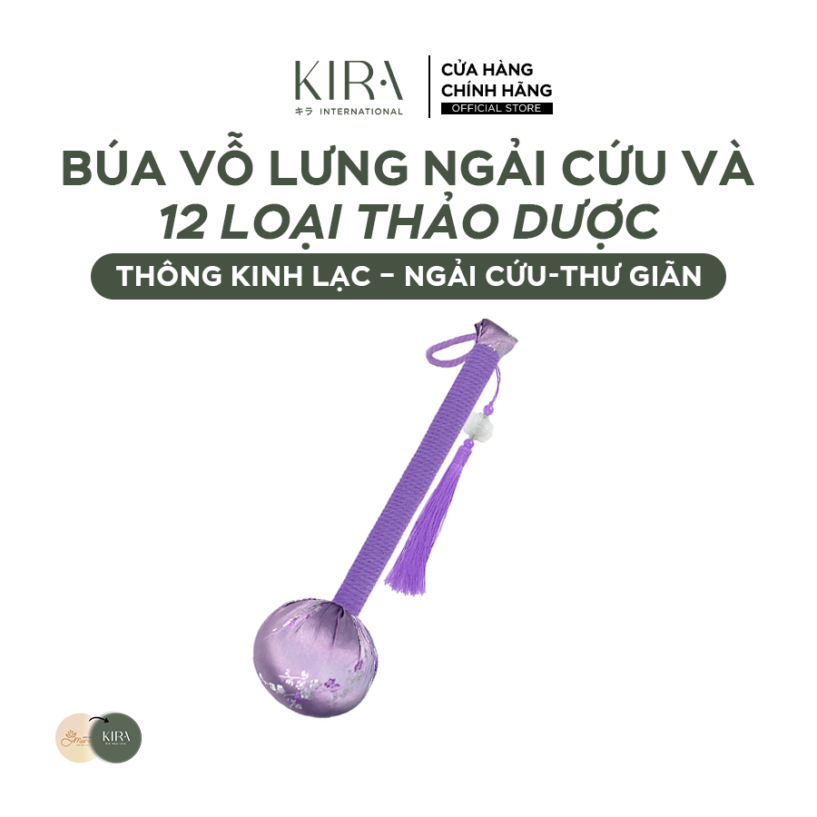  Búa vỗ lưng ngải cứu và 12 loại thảo dược kích hoạt kinh lạc và massage huyệt đạo, búa chăm sóc sức khỏe cầm tay. 