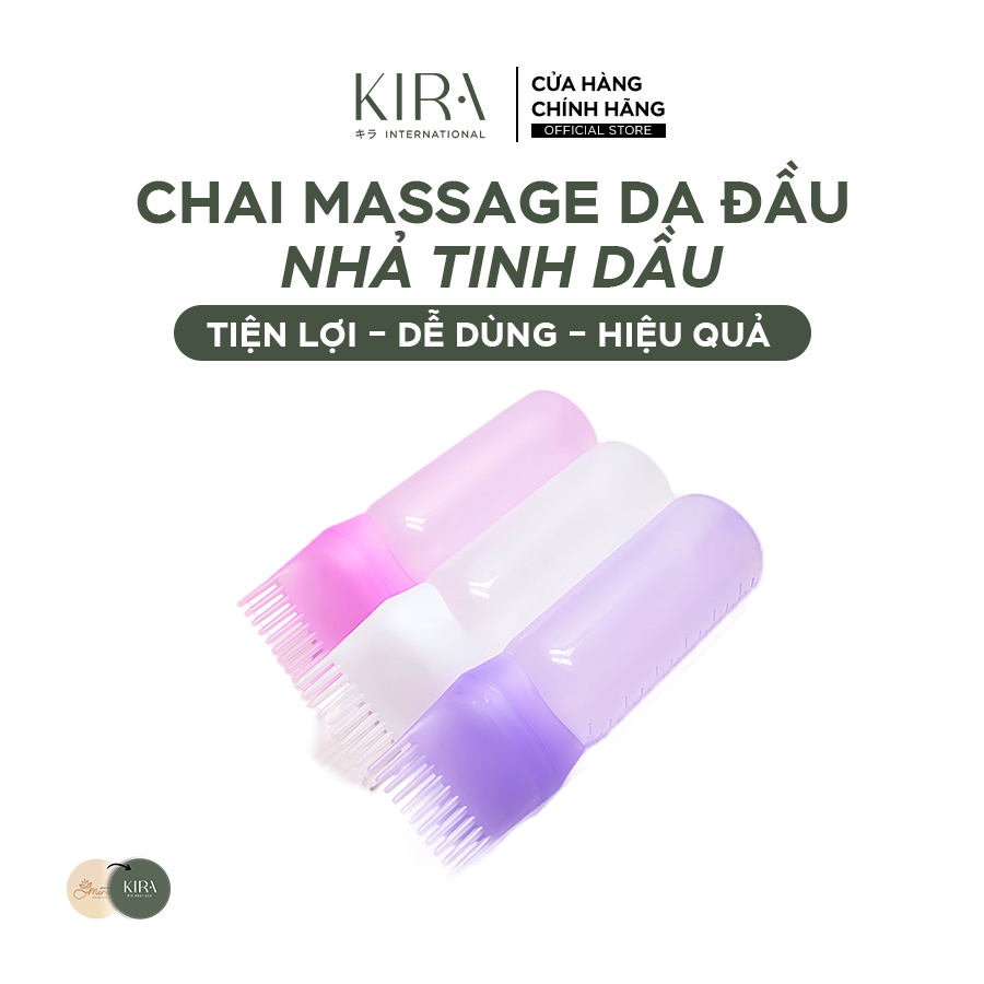  Chai massage da đầu nhả tinh dầu, dầu gội thuốc nhuộm có thang đo tiện dụng 