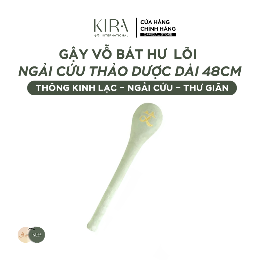  Gậy Vỗ Bát Hư - Cây Đấm Lưng Cầm Tay Đầm Chắc - Cây đấm lưng lõi ngải cứu thảo dược vỗ lưng giúp thông kinh lạc dài 48cm 
