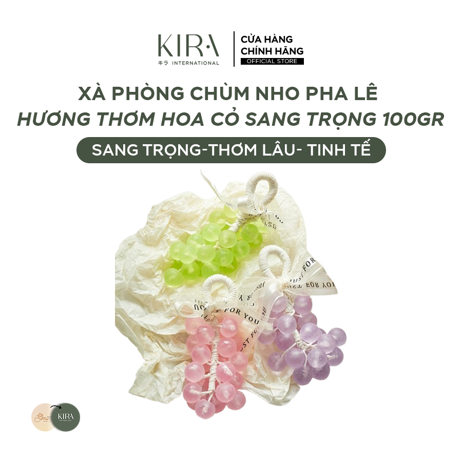  Xà phòng chùm nho pha lê hương thơm hoa cỏ sang trọng – quà tặng độc đáo, trang trí nhà cửa, dưỡng ẩm và làm mềm da 250gr 