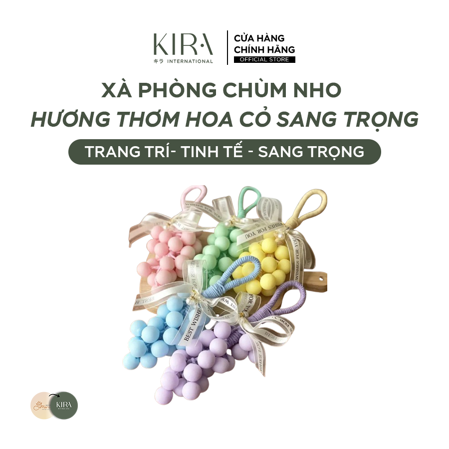  Xà phòng chùm nho hương thơm hoa cỏ sang trọng – quà tặng độc đáo, trang trí nhà cửa, dưỡng ẩm và làm mềm da - có hộp 