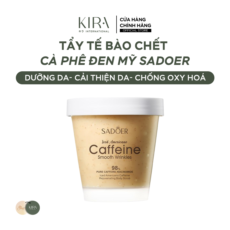  Tẩy tế bào chết Cà Phê Đen Mỹ_SADOER làm da láng mượt mềm mịn, hương thơm tự nhiên thư giãn 