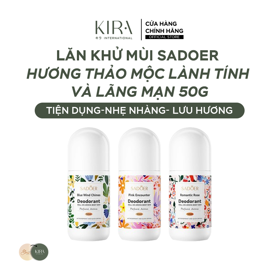  Lăn khử mùi SADOER hương thảo mộc lành tính và lãng mạn dưỡng sáng mịn và mang lại cảm giác khô ráo dài lâu -50g 