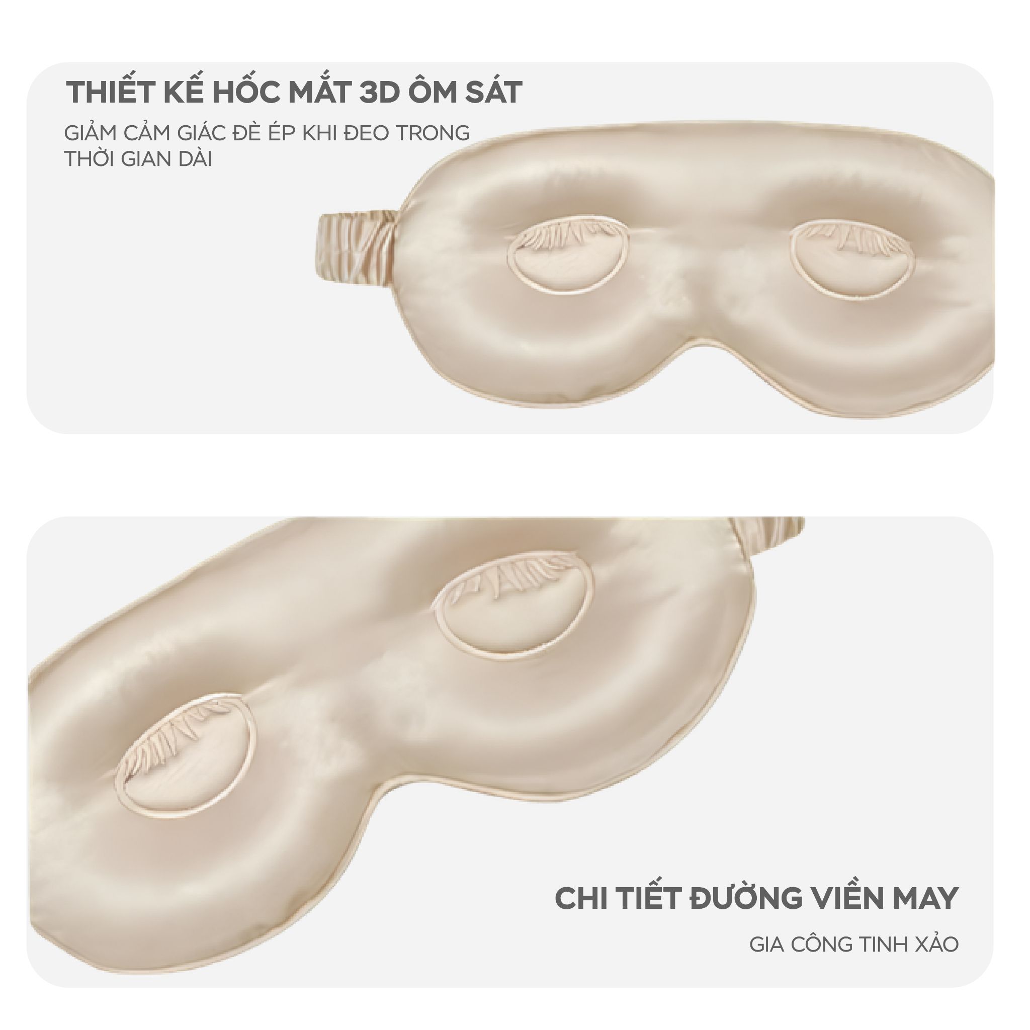  Bịt mắt lụa 3D cao cấp nhẹ tênh chắn sáng tuyệt đối 