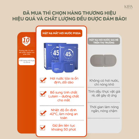  Mặt nạ ngủ hơi nước, chườm nóng Lutein 45' giảm mỏi mắt, quầng thâm hộp 10 miếng 