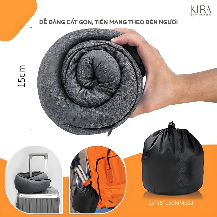 Gối du lịch hình chữ U có mũ trùm đầu 
