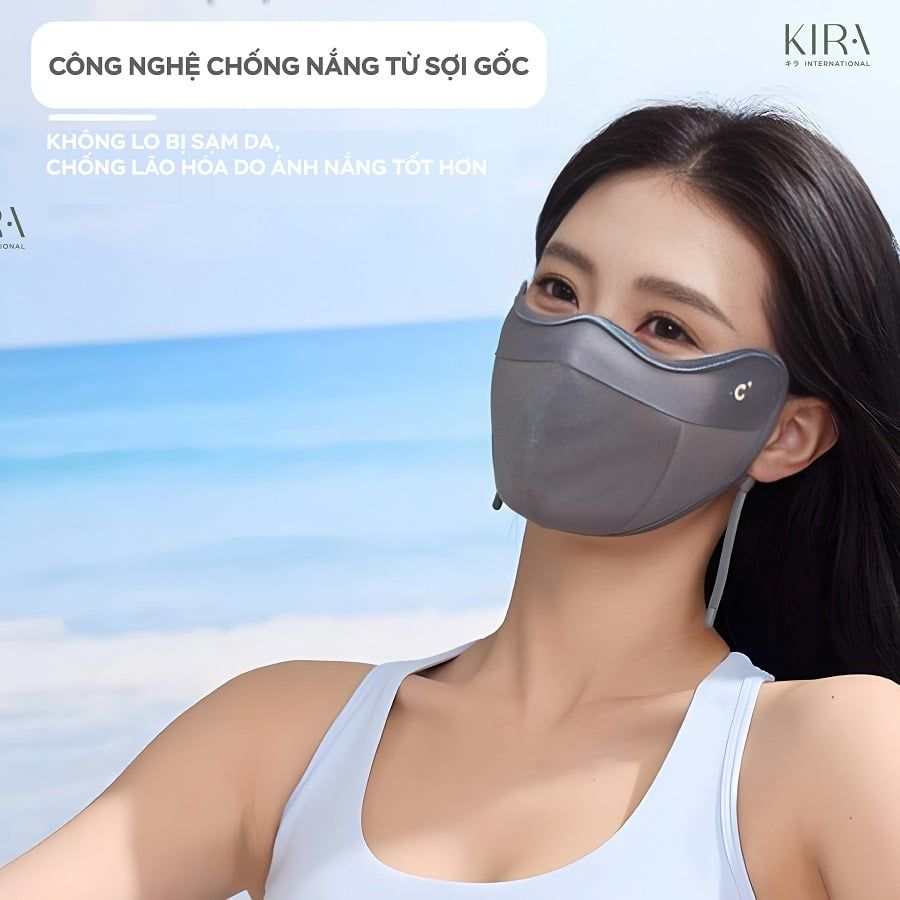  Khẩu trang chống nắng lụa băng, chống tia UV SPF 50+++, thiết kế lưới thoáng khí, mặt nạ chống nắng có gọng mềm 3D bảo vệ vùng hoàn hảo vùng mắt, khẩu trang chơi golf, mặt nạ chống nắng lái xe ô tô 