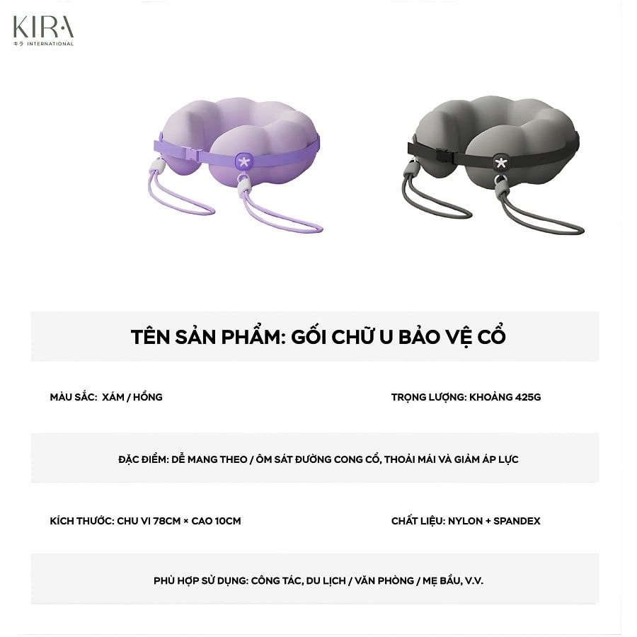  Gối MÂY - gối chữ U mềm mại gọn nhẹ tiện mang theo khi du lịch, ngủ trưa văn phòng, tặng dây đeo chéo phong cách và thời trang 