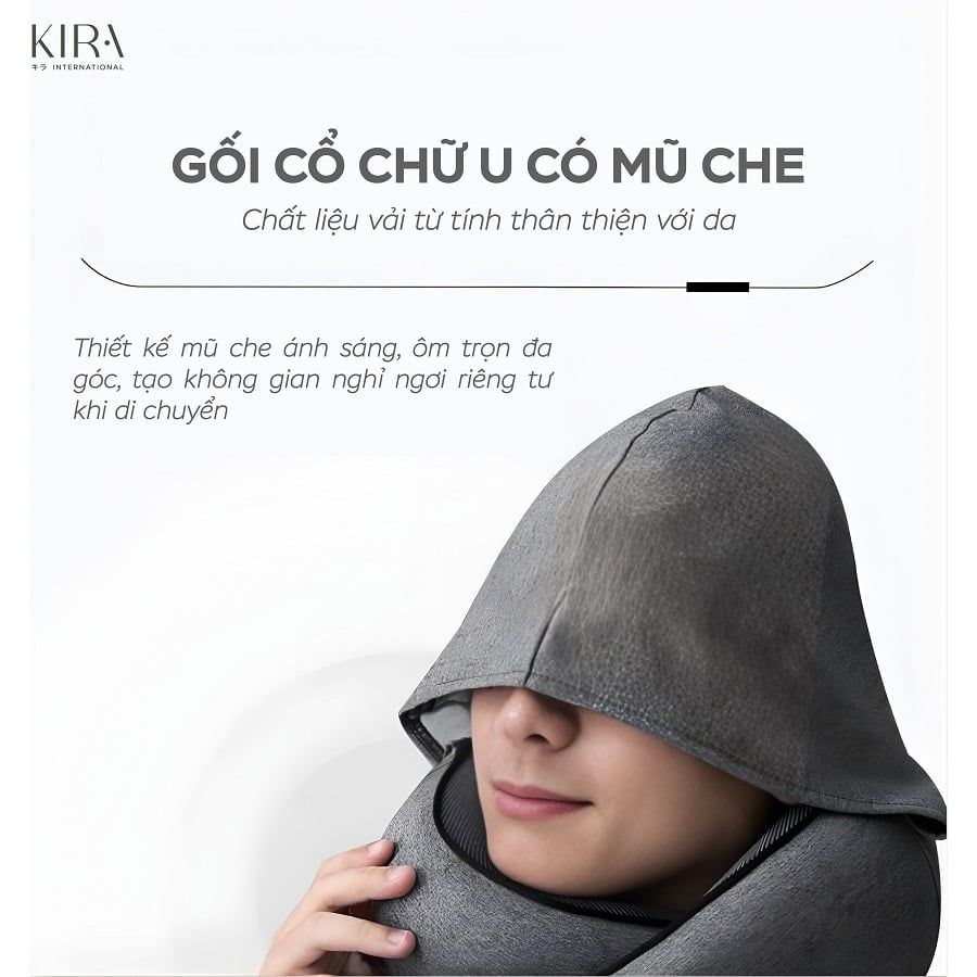  Gối du lịch hình chữ U có mũ trùm đầu 