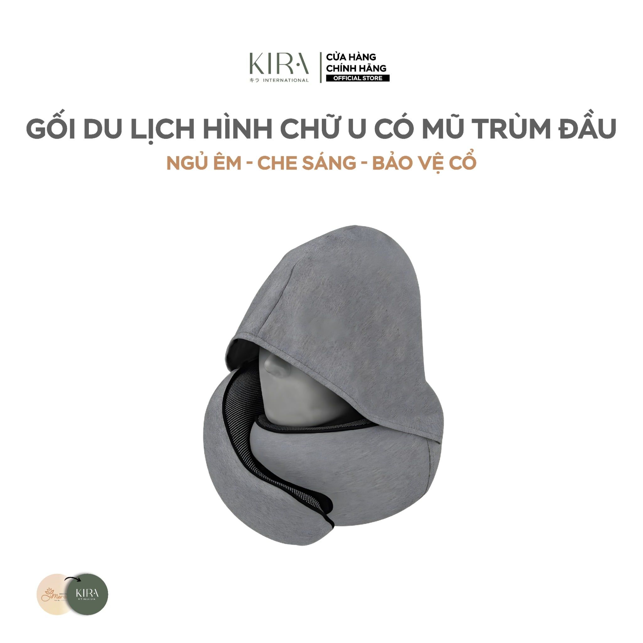  Gối du lịch hình chữ U có mũ trùm đầu 