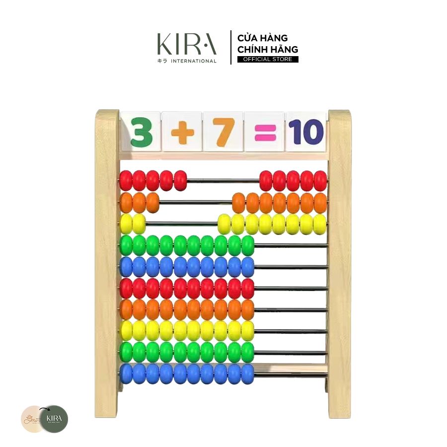  Bàn tính gỗ học toán cho bé – đồ chơi giáo dục sớm, bàn tính hạt màu sắc rèn luyện tư duy 