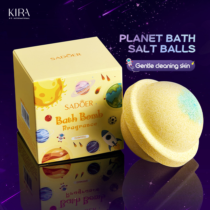  Bom tắm muối khoáng hình hành tinh 120g giúp làm mềm và dưỡng ẩm cho da, làm tinh thần sảng khoái - SADOER 