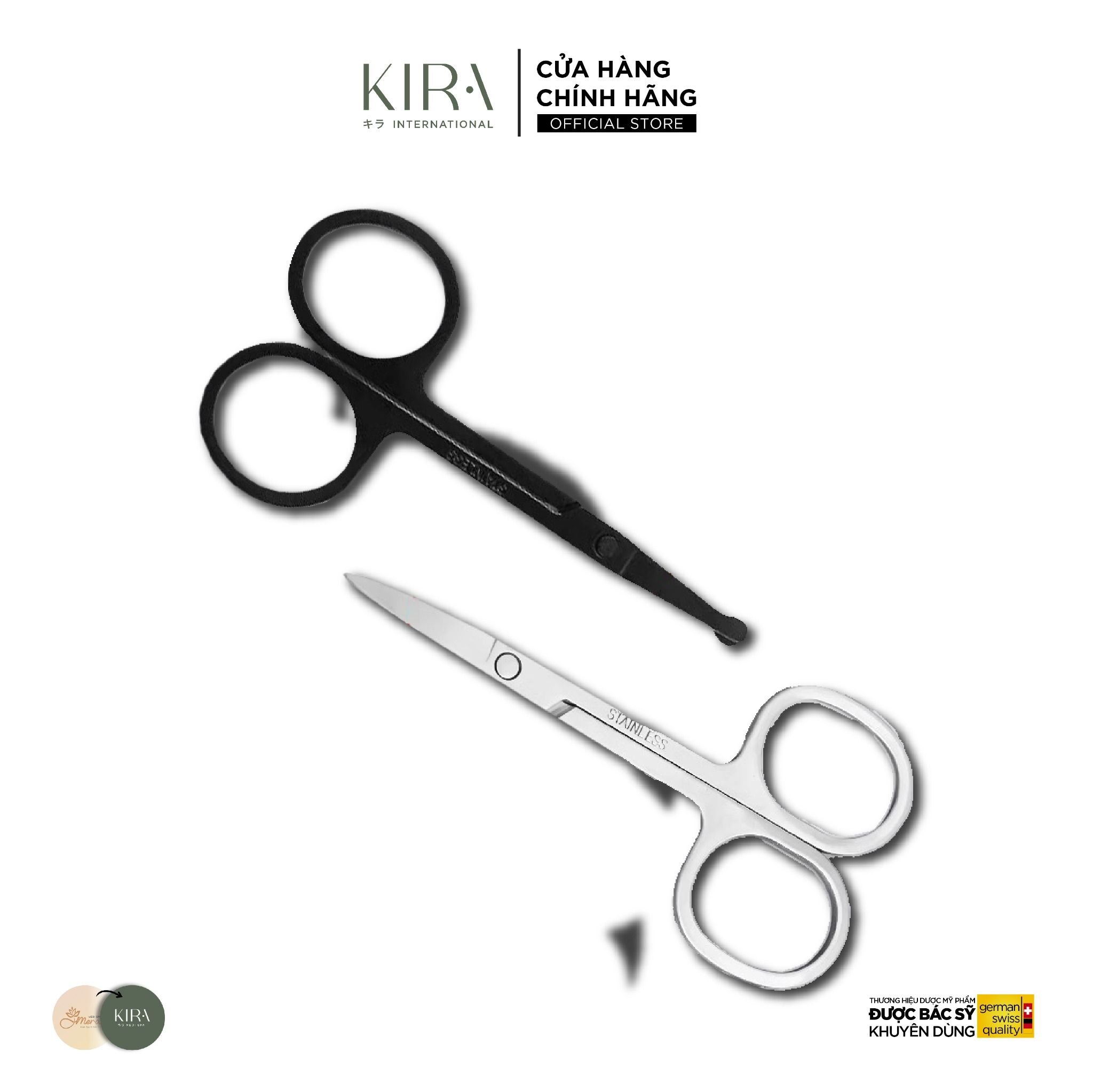  Kéo tỉa lông mày inox đầu tròn đầu nhọn – Kéo cắt tỉa lông mũi, chân mày mini an toàn không rỉ 