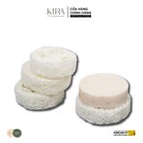  Miếng xơ mướp tắm rửa tẩy tế bào chết thiên nhiên tròn 5-7cm 