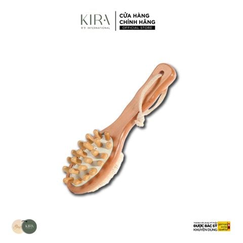  Bàn chải tắm khô 2 mặt gỗ tự nhiên – Tẩy tế bào chết & massage thư giãn toàn thân 