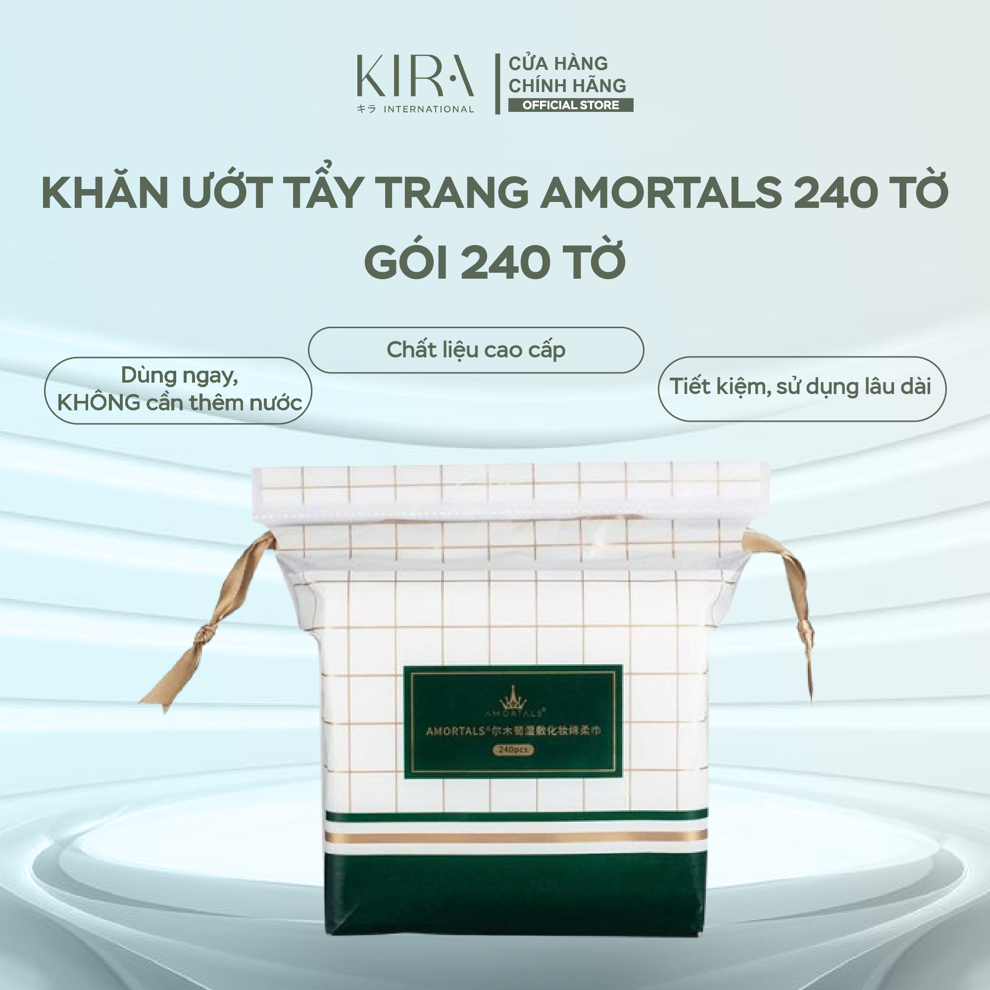  Khăn rút AMORTALS 70 tờ mềm mại tiện lợi | Khăn giấy dùng một lần du lịch, spa, chăm sóc làm sạch da 