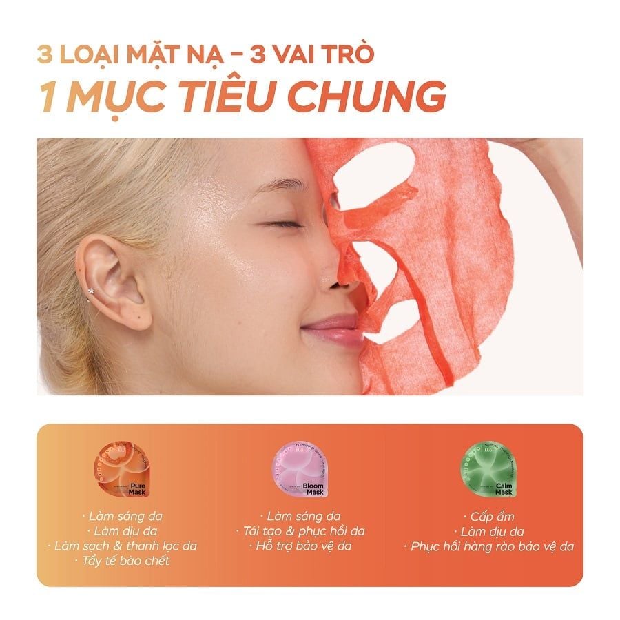  Mặt Nạ Kira Skin Feast – “Bữa Tiệc” Dưỡng Chất Cho Làn Da | Bộ 3 Mask Cà Chua – Trà Xanh – Sakura 