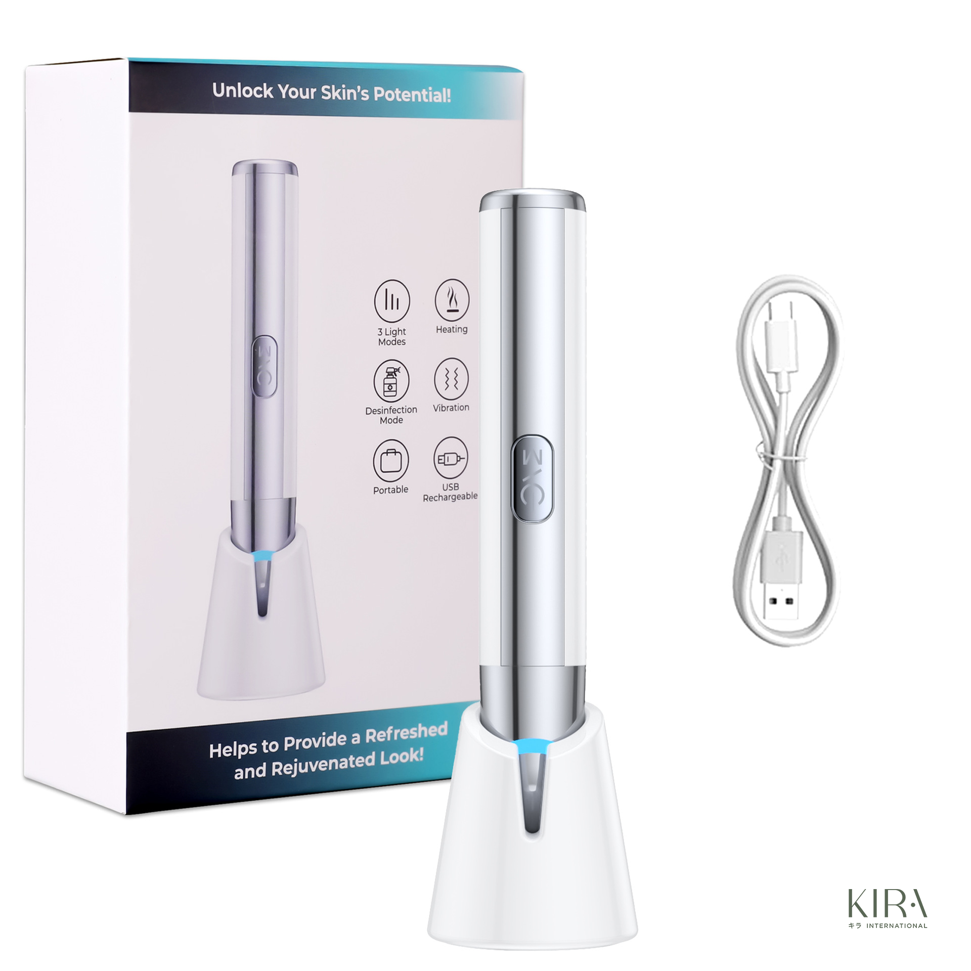  Máy massage mắt 3 chế độ LED làm nóng giúp trẻ hoá, xoá nhăn và quầng thâm vùng mắt 