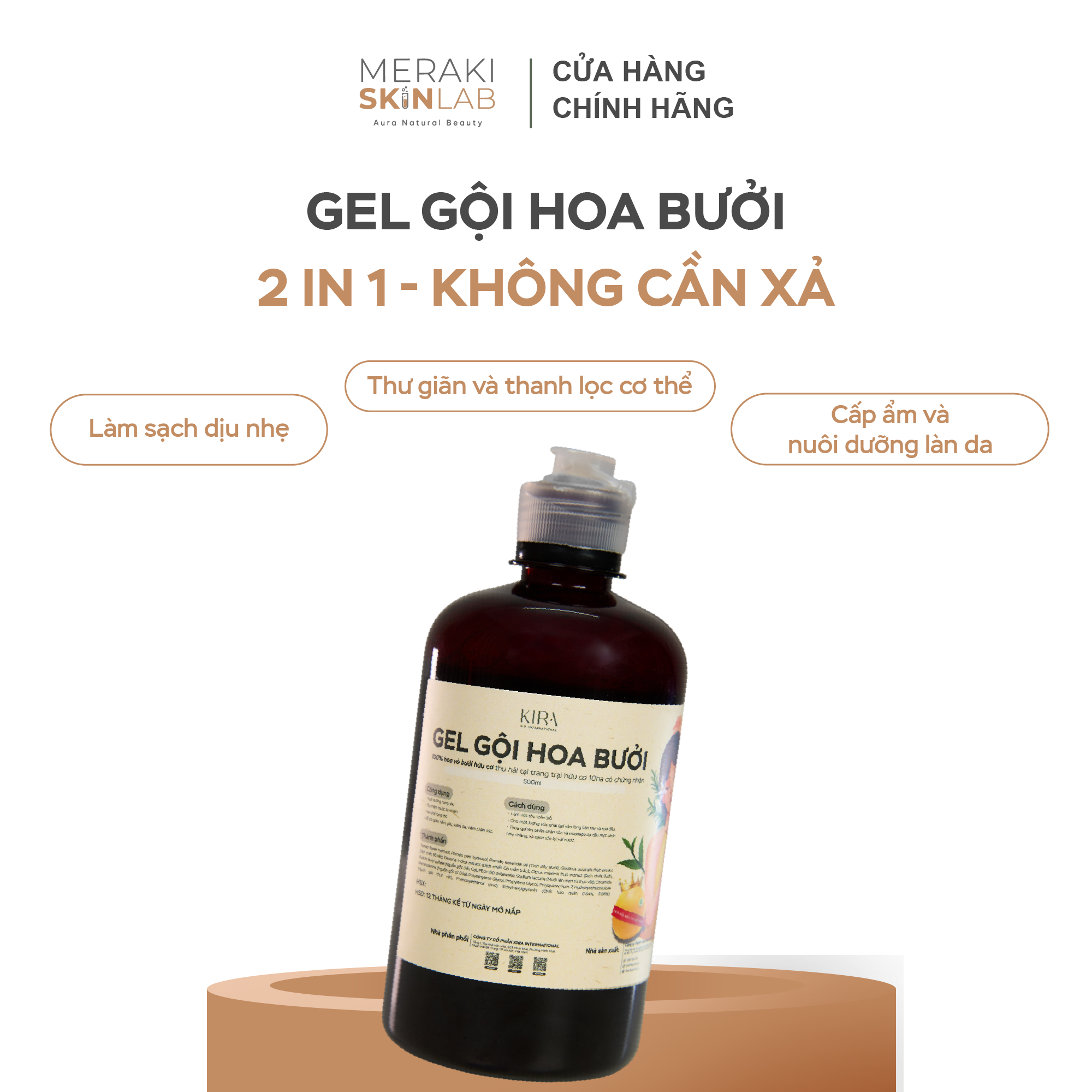  Gel gội hoa bưởi hữu cơ Mộc Ân nuôi dưỡng và chữa lành nang tóc 500ml 