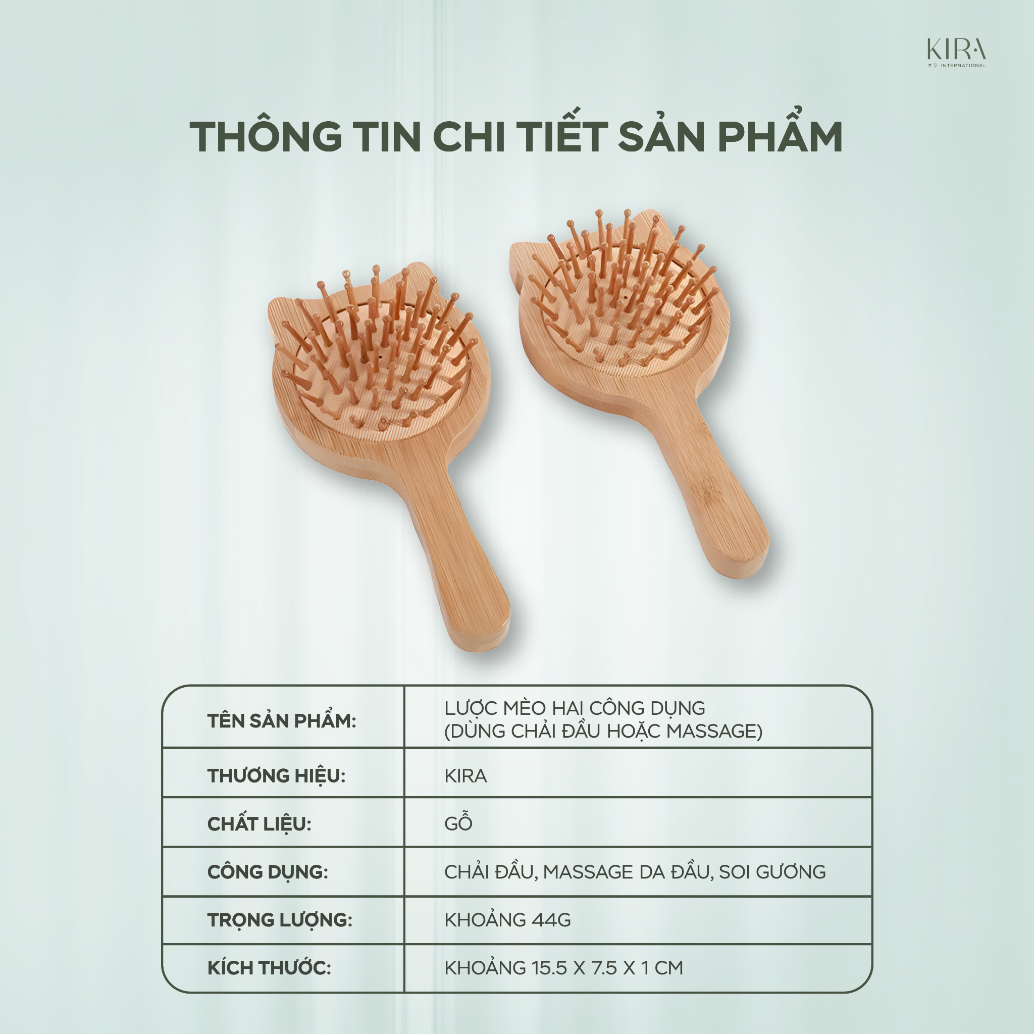  Lược mèo tích hợp gương soi đa năng tiện lợi giúp chải thông kinh lạc, thư giãn da đầu 