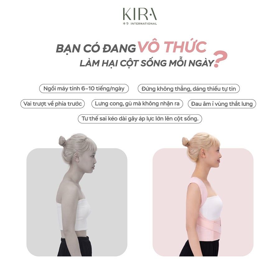  Đai chỉnh tư thế chống gù lưng I-Shape Lite KIRA, chống vẹo cột sống cao cấp - chất liệu thoáng khí tàng hình - kiểu dáng thời trang - hỗ trợ tư thế tối đa 