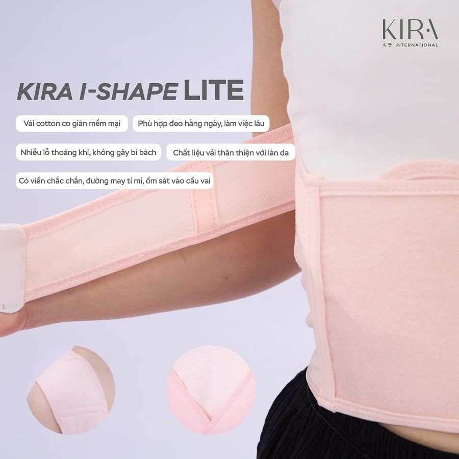  Đai chỉnh tư thế chống gù lưng I-Shape Lite KIRA, chống vẹo cột sống cao cấp - chất liệu thoáng khí tàng hình - kiểu dáng thời trang - hỗ trợ tư thế tối đa 