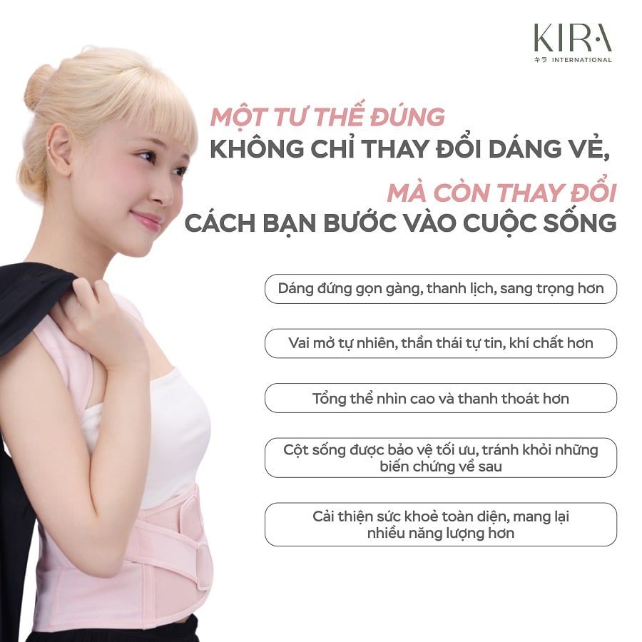  Đai chỉnh tư thế chống gù lưng I-Shape Lite KIRA, chống vẹo cột sống cao cấp - chất liệu thoáng khí tàng hình - kiểu dáng thời trang - hỗ trợ tư thế tối đa 