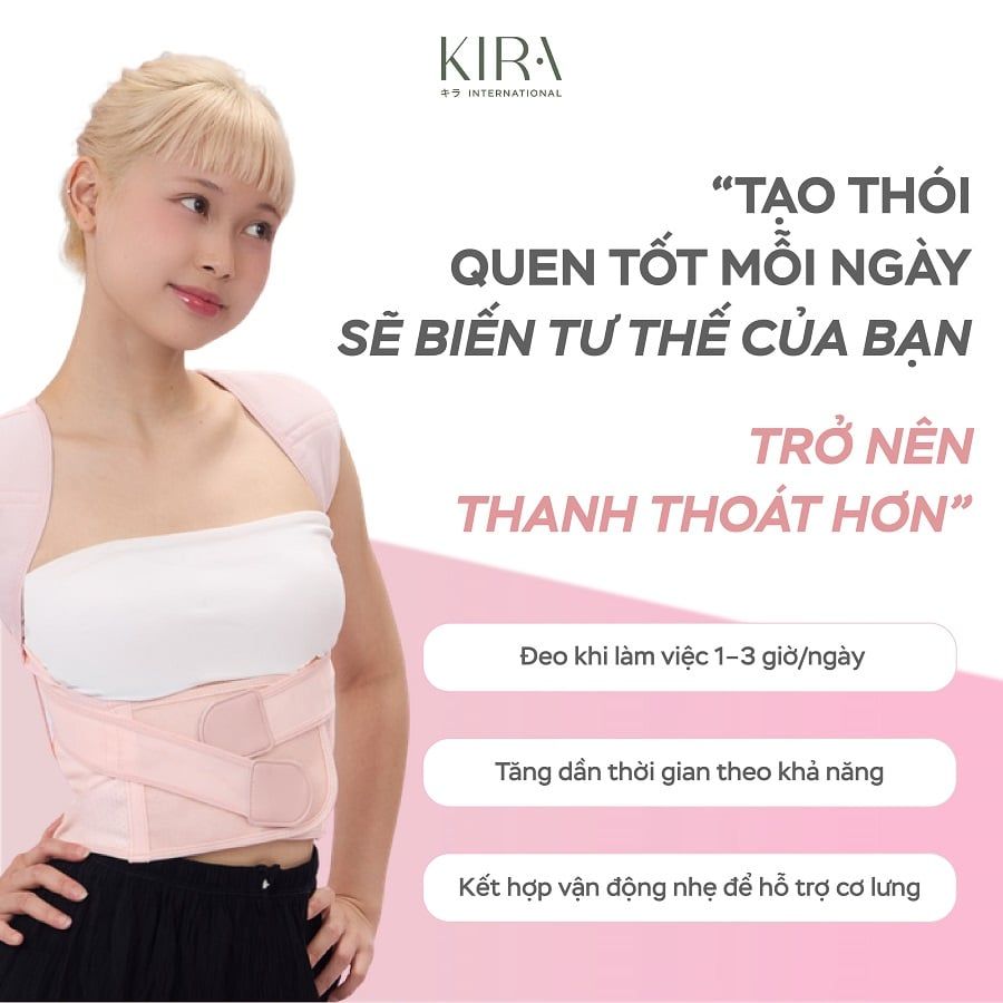  Đai chỉnh tư thế chống gù lưng I-Shape Lite KIRA, chống vẹo cột sống cao cấp - chất liệu thoáng khí tàng hình - kiểu dáng thời trang - hỗ trợ tư thế tối đa 