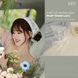  Băng đô ren trắng, khăn đội đầu, khăn tam giác kiểu Pháp, khăn vuông phong cách 