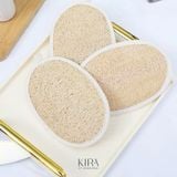  Miếng tắm tẩy da chết bằng xơ mướp tự nhiên hình bầu dục kích thước 12x8cm giúp làm sạch tế bào chết, massage chăm sóc da nhẹ nhàng thư giãn 