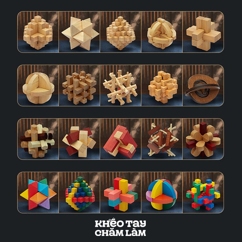  Đồ chơi trí tuệ Khóa gỗ Kong Ming Luban – trò chơi gỗ tháo lắp thông minh cho người lớn và thiếu niên 