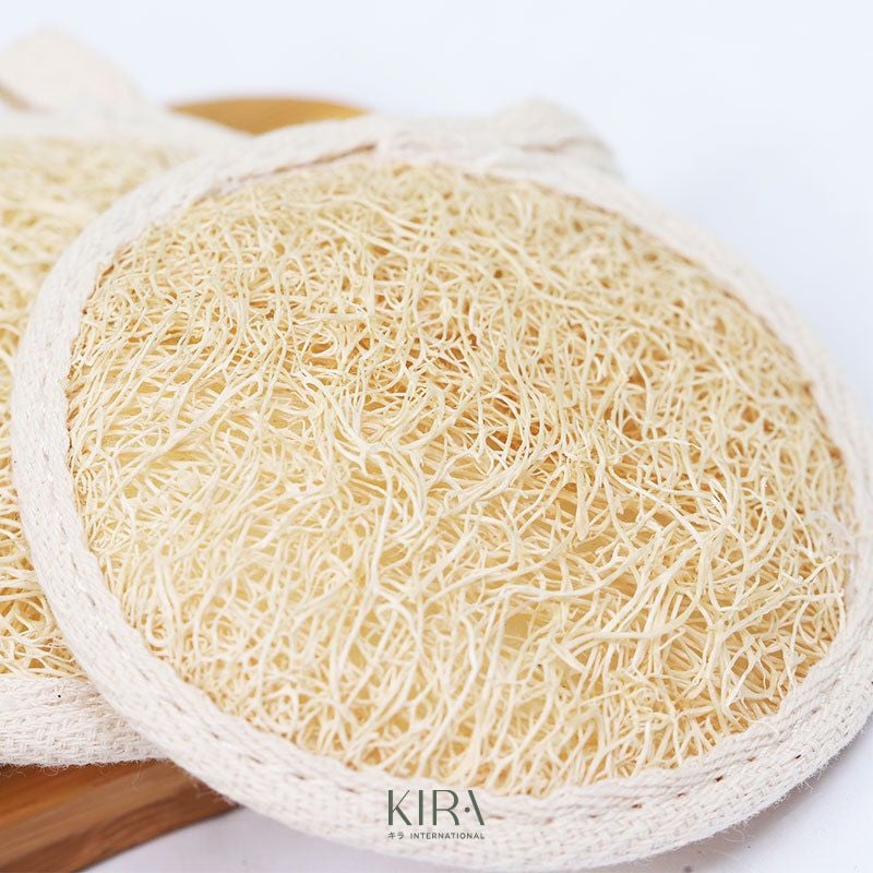  Miếng rửa mặt xơ mướp tự nhiên hình tròn đường kính 8,5cm giúp tẩy tế bào chết, làm sạch sâu, chăm sóc da mặt 