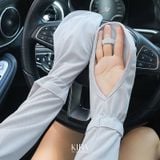  Găng Tay Chống Nắng Lái Xe Ô Tô Nam Nữ, Găng Tay Dài Che Nắng UPF50+ Vải Thun Lạnh Co Giãn Bảo Vệ Da Tay Mùa Hè 