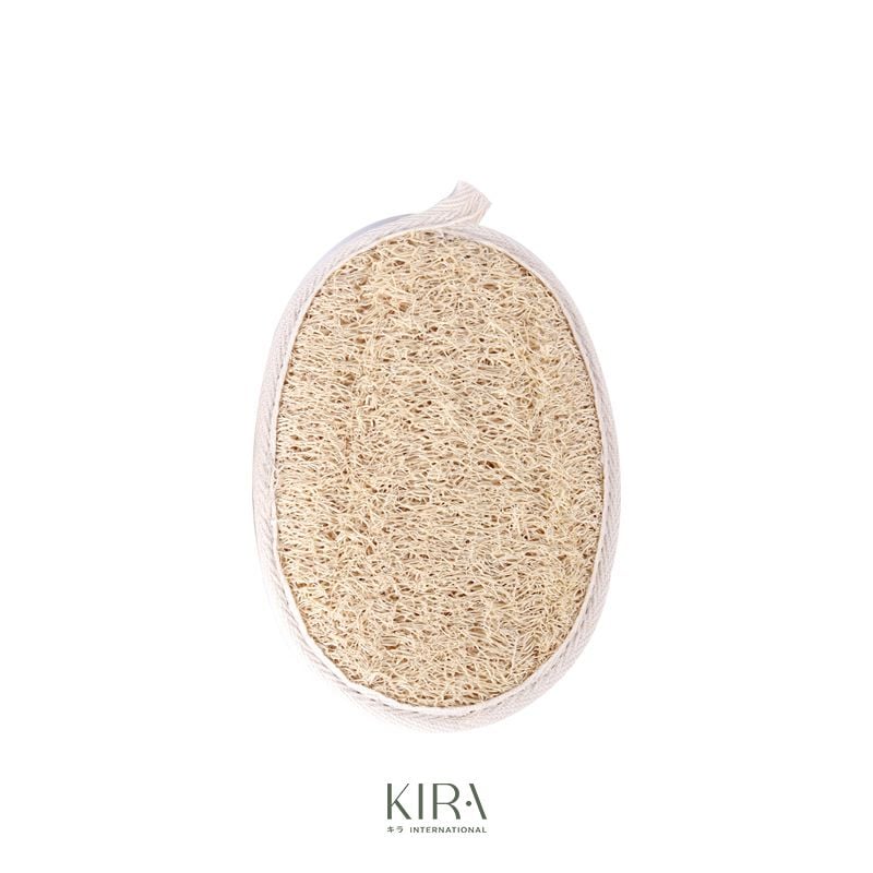  Miếng tắm tẩy da chết bằng xơ mướp tự nhiên hình bầu dục kích thước 12x8cm giúp làm sạch tế bào chết, massage chăm sóc da nhẹ nhàng thư giãn 