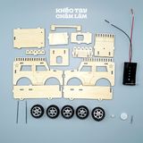  Đồ chơi xe ô tô gỗ DIY lắp ráp chạy pin – Mô hình xe jeep khoa học thực hành cho học sinh 7-14 tuổi 