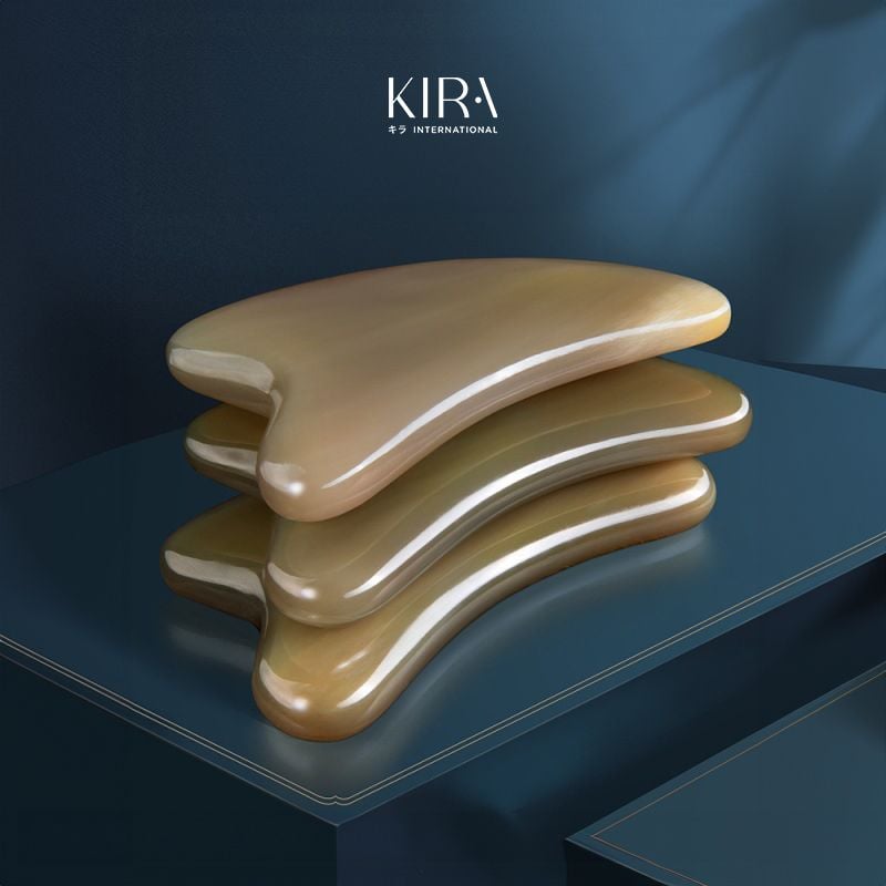  Dụng cụ massage gua sha sừng trâu tự nhiên | Bảng cạo gió mặt & body, thanh lăn bấm huyệt giảm đau thư giãn 