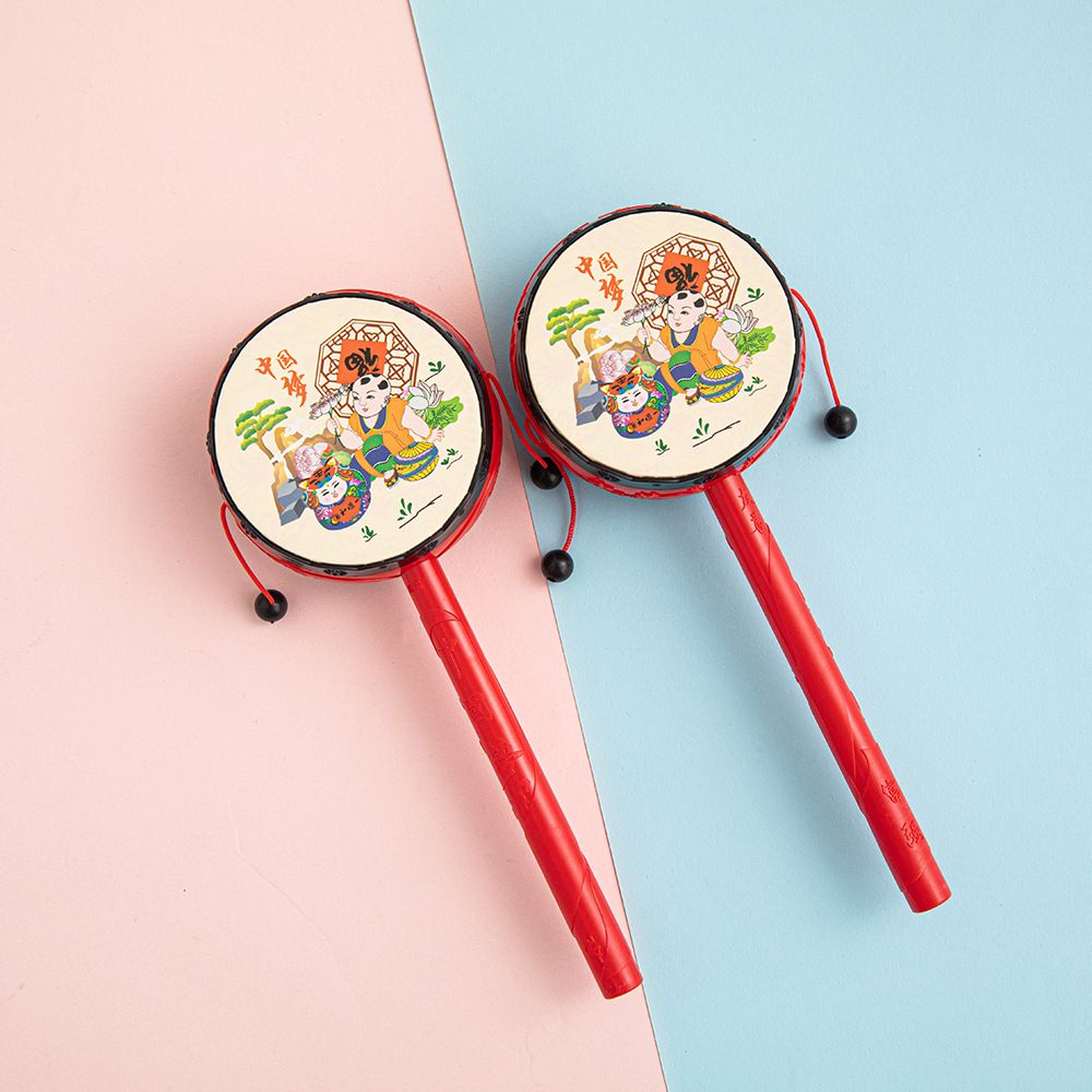  Trống lắc tay mini Trung Thu cho bé – đồ chơi âm nhạc truyền thống, trống lắc gõ nhịp vui nhộn 