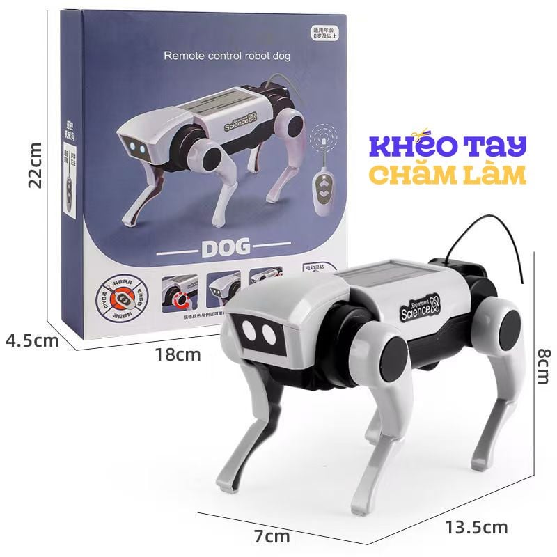  Đồ chơi lắp ráp robot chó mèo cơ khí DIY – mô hình chạy năng lượng mặt trời cho bé 